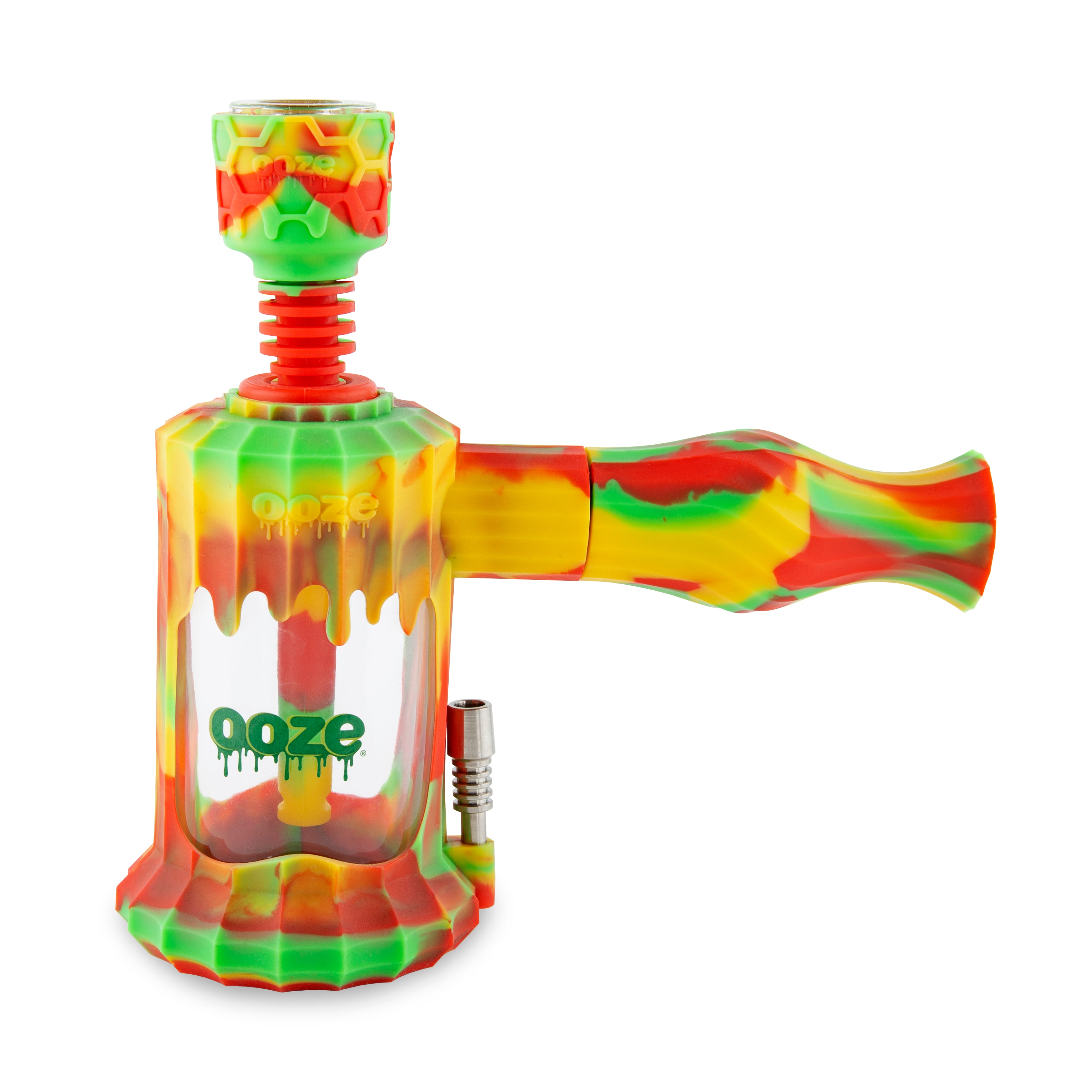 11 4 in 1 Silicone Glass Hybrid Water Pipe, Nectar Collector