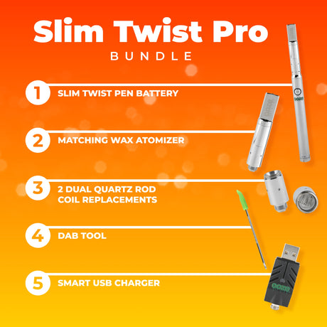 Slim Twist Pro 510 Thread Battery + Atomizer Kit - Silver