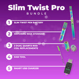 Slim Twist Pro 510 Thread Battery + Atomizer Kit -  Rainbow
