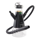 Black hookah dab rig with black hose attached