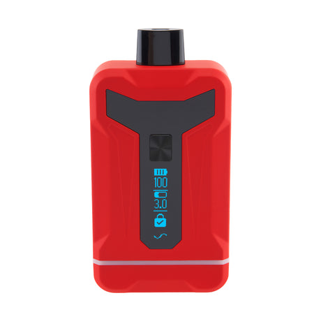 Front shot of Duet Red double cartridge vape with screen