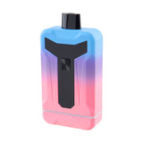 Side view of Duet Blue and Pink Twilight double cartridge vape with screen turned off