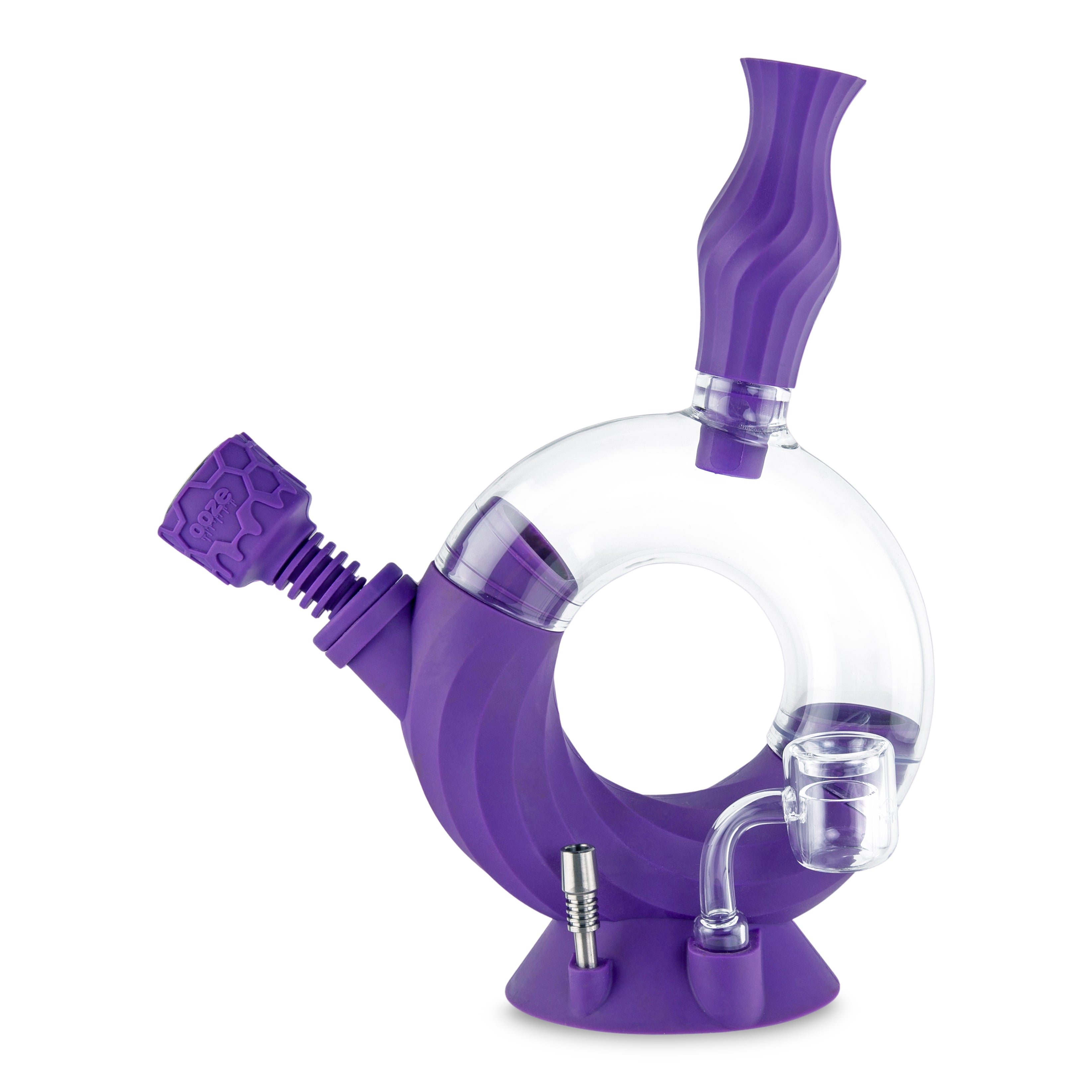 Ozone Silicone Water Pipe & Dab Straw - Ultra Purple | Only At 