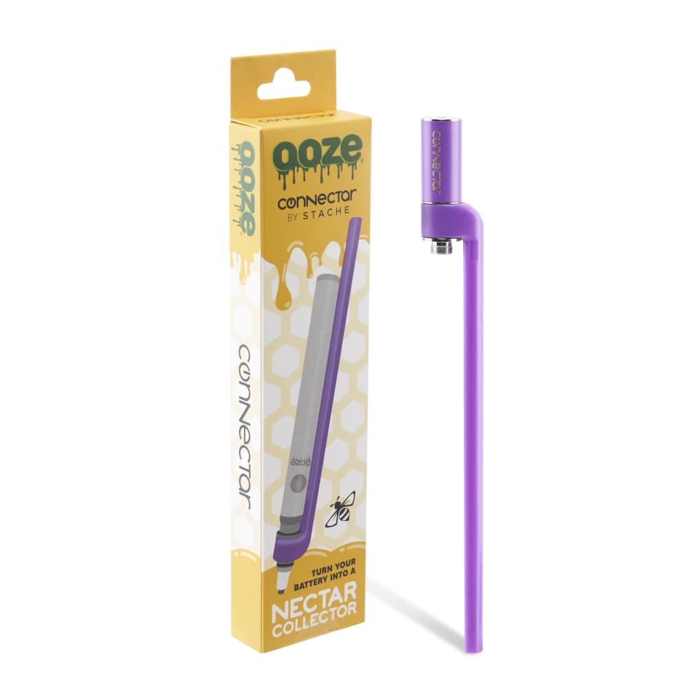 Ooze X Stache Connectar - 510 Dab Straw Attachment - Purple