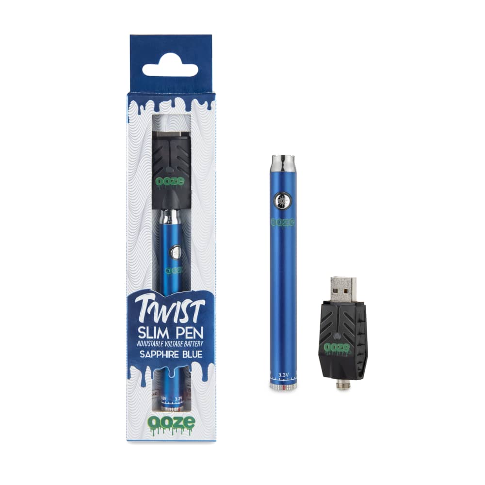 Ooze Twist Slim Pen 320 mAh Flex Temp Battery Sapphire Blue