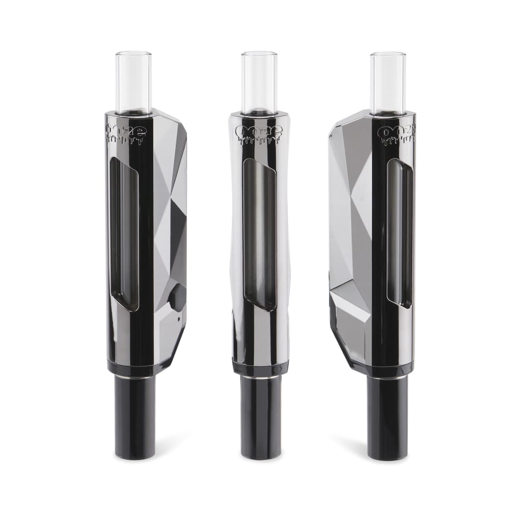 The black Ooze Pronto nectar straw is shown from 3 angles